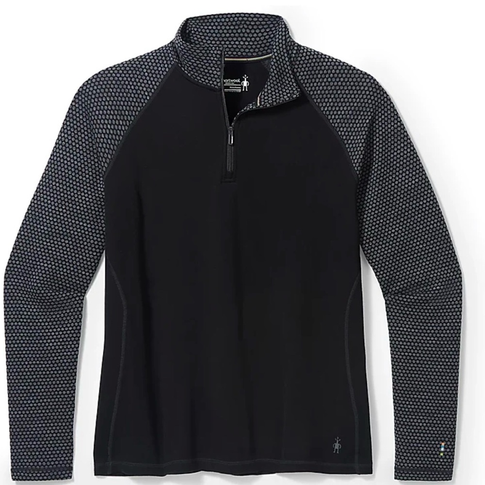 Smartwool Women's Black Classic Thermal Merino Base Layer 1/4 Zip Size M